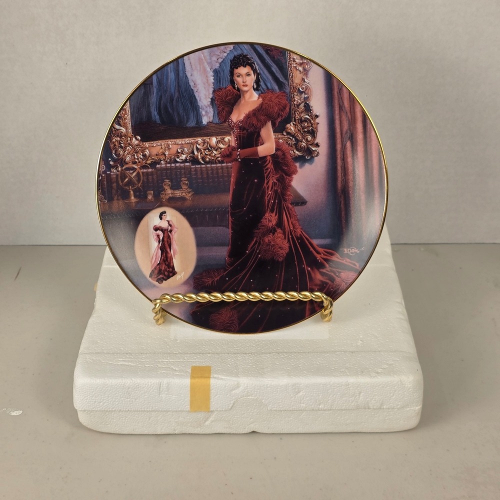 Bradford Exchange Gone With The Wind The Red Dress Collector Plate 1993 Scarlett